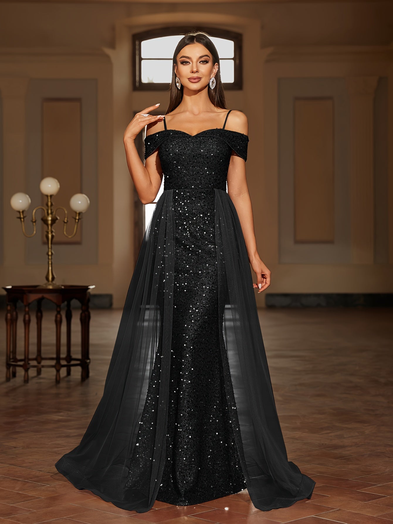 Vestido Largo de Noche con Cintura Ceñida y Falda Fluida | Ideal para Primavera y Verano