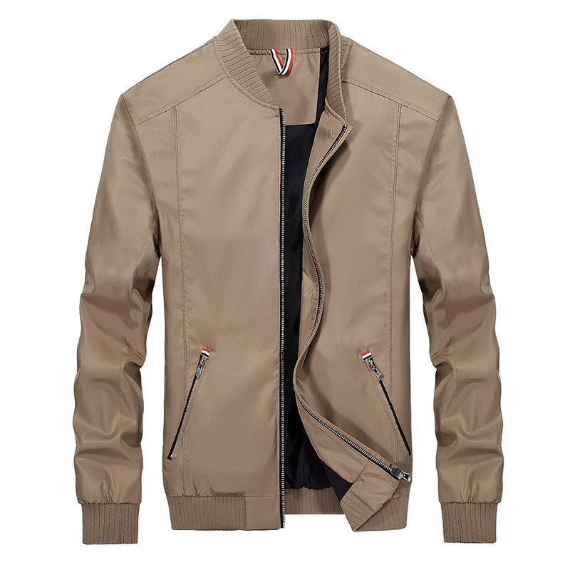 Chaqueta con Cremallera y Cuello Alto para Hombre | Ideal para Primavera y Otoño