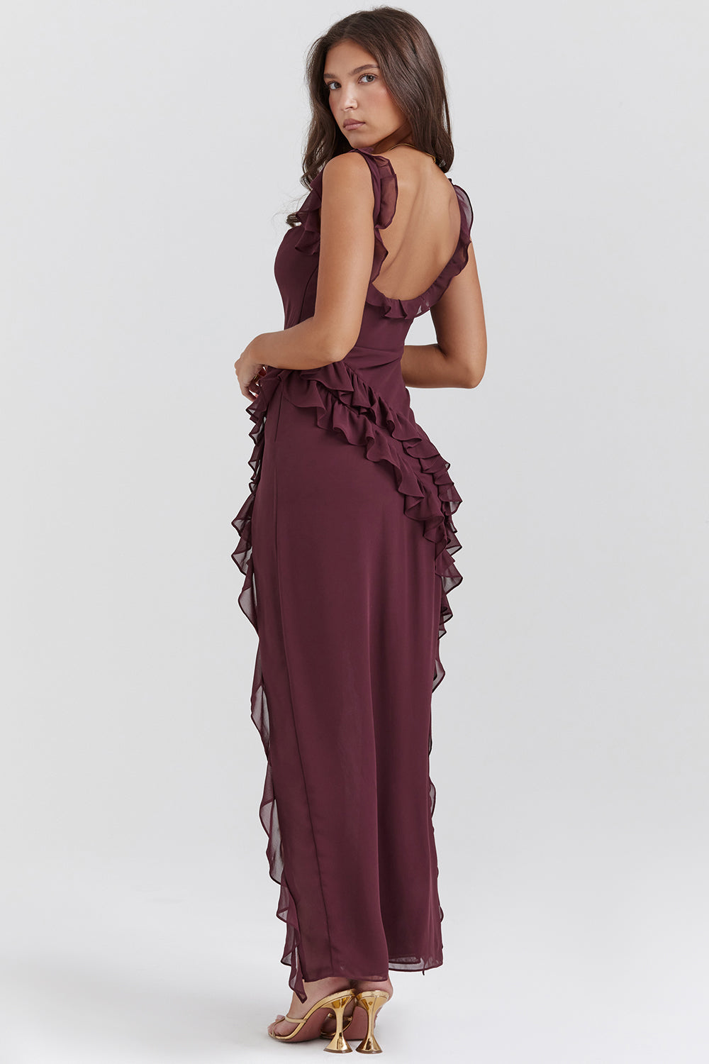 Vestido Largo con Volantes y Abertura Frontal | Ideal para Primavera y Verano