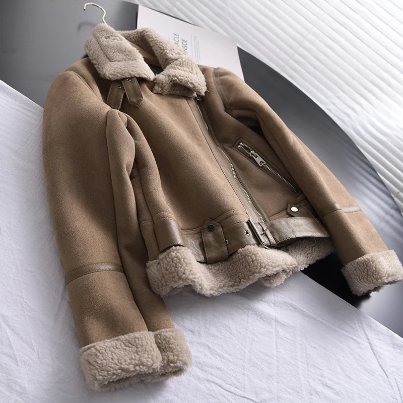 Abrigo de invierno para mujer con efecto ante y forro suave | Ideal para invierno