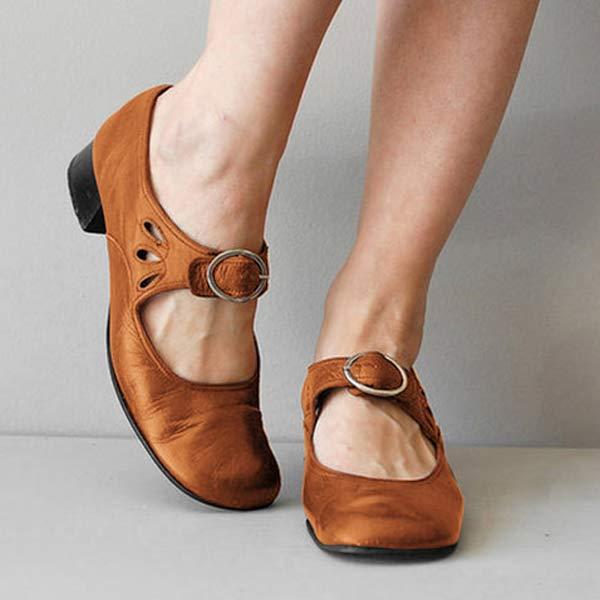 Sandalias de cuña de cuero con hebilla ajustable | Ideal para el verano