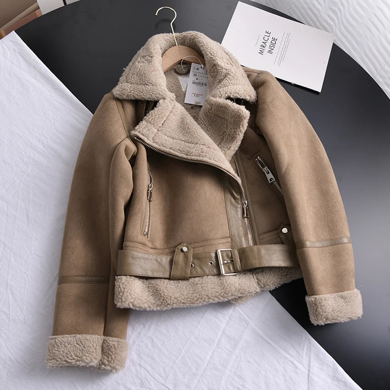 Abrigo de invierno para mujer con efecto ante y forro suave | Ideal para invierno