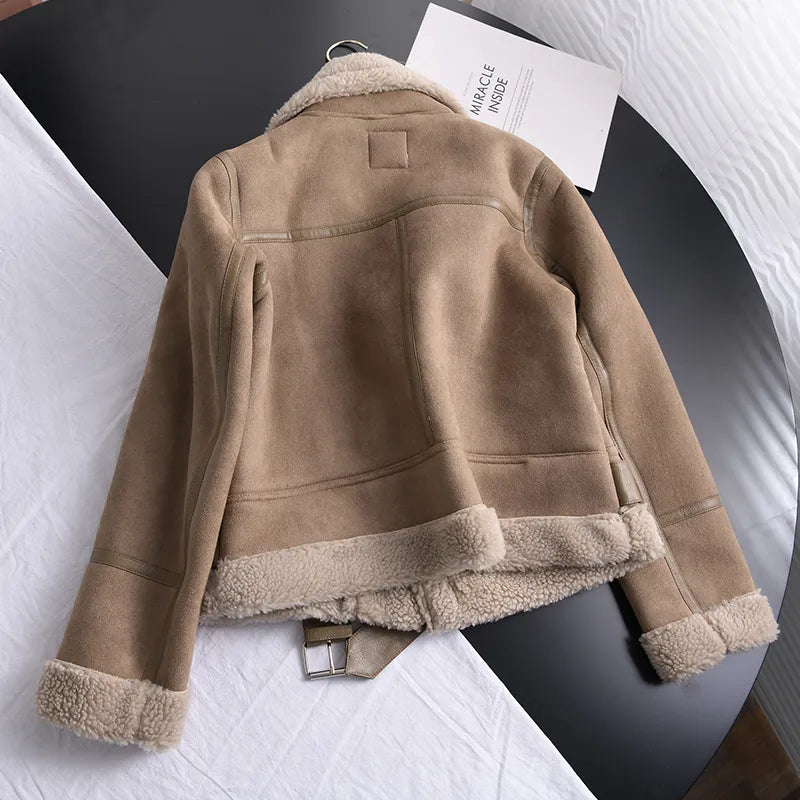 Abrigo de invierno para mujer con efecto ante y forro suave | Ideal para invierno