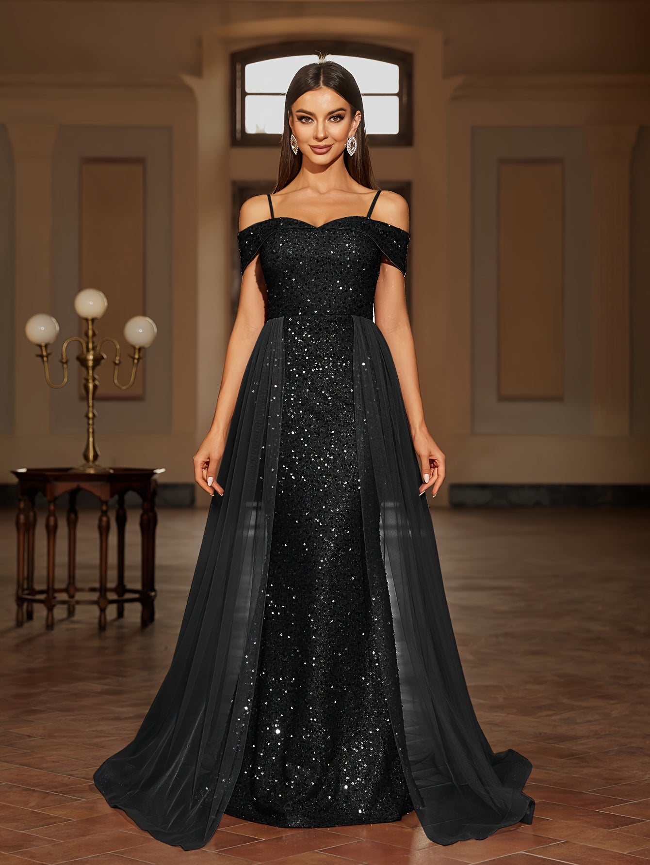 Vestido Largo de Noche con Cintura Ceñida y Falda Fluida | Ideal para Primavera y Verano