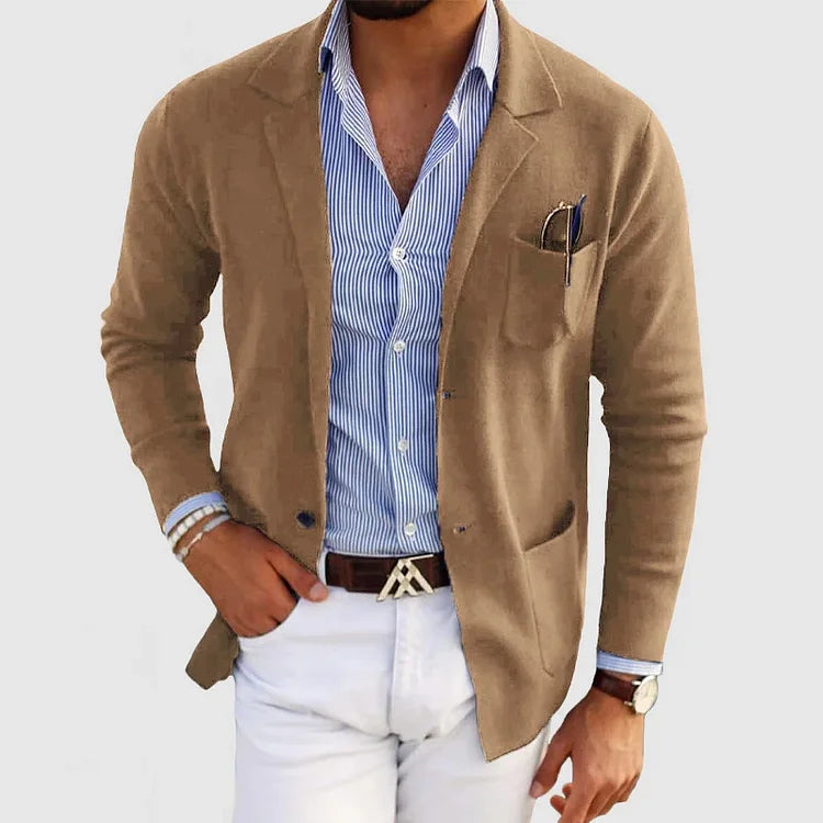 Blazer Clásico De Una Sola Fila Para Hombre | Ideal Para Otoño Y Invierno