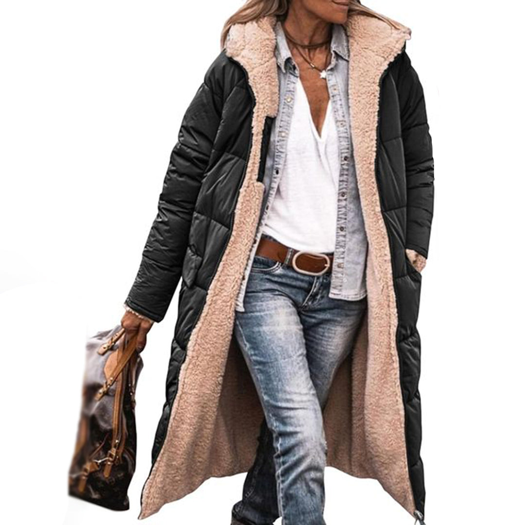 Abrigo acolchado largo de invierno con capucha | Ideal para invierno