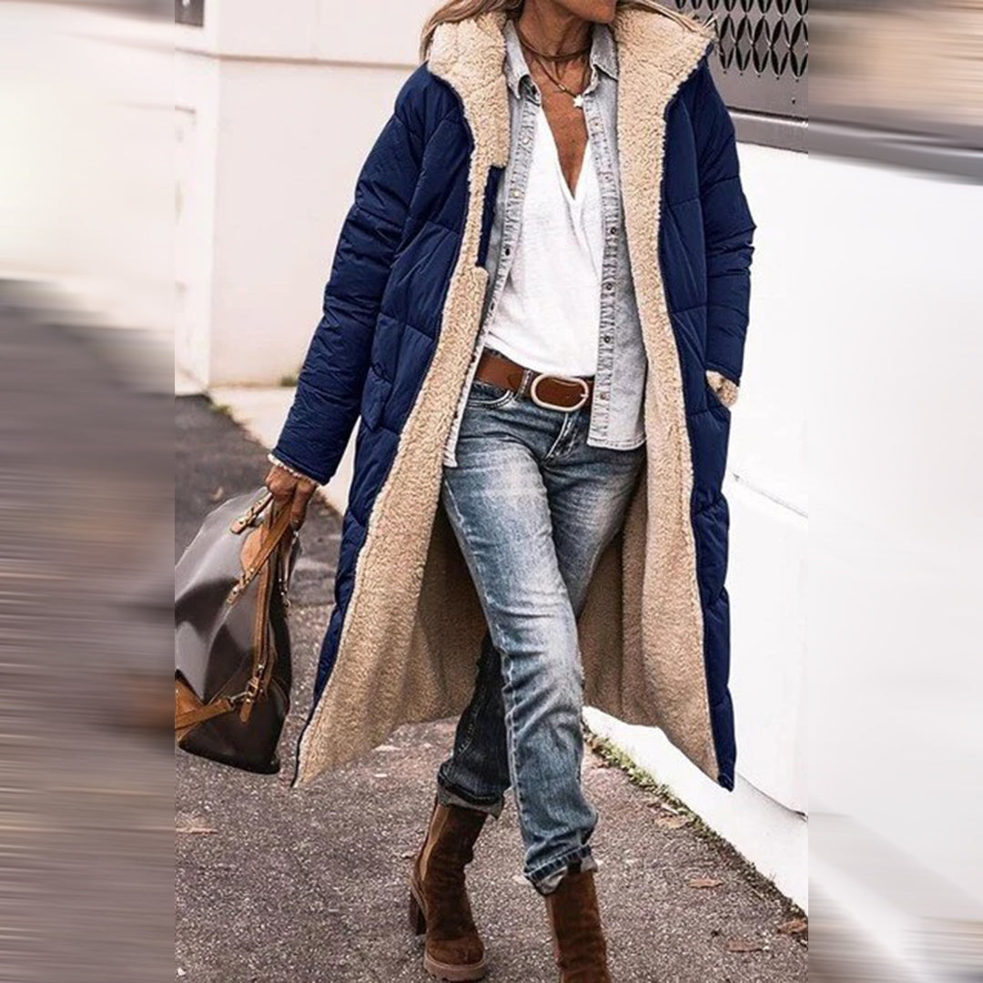 Abrigo acolchado largo de invierno con capucha | Ideal para invierno