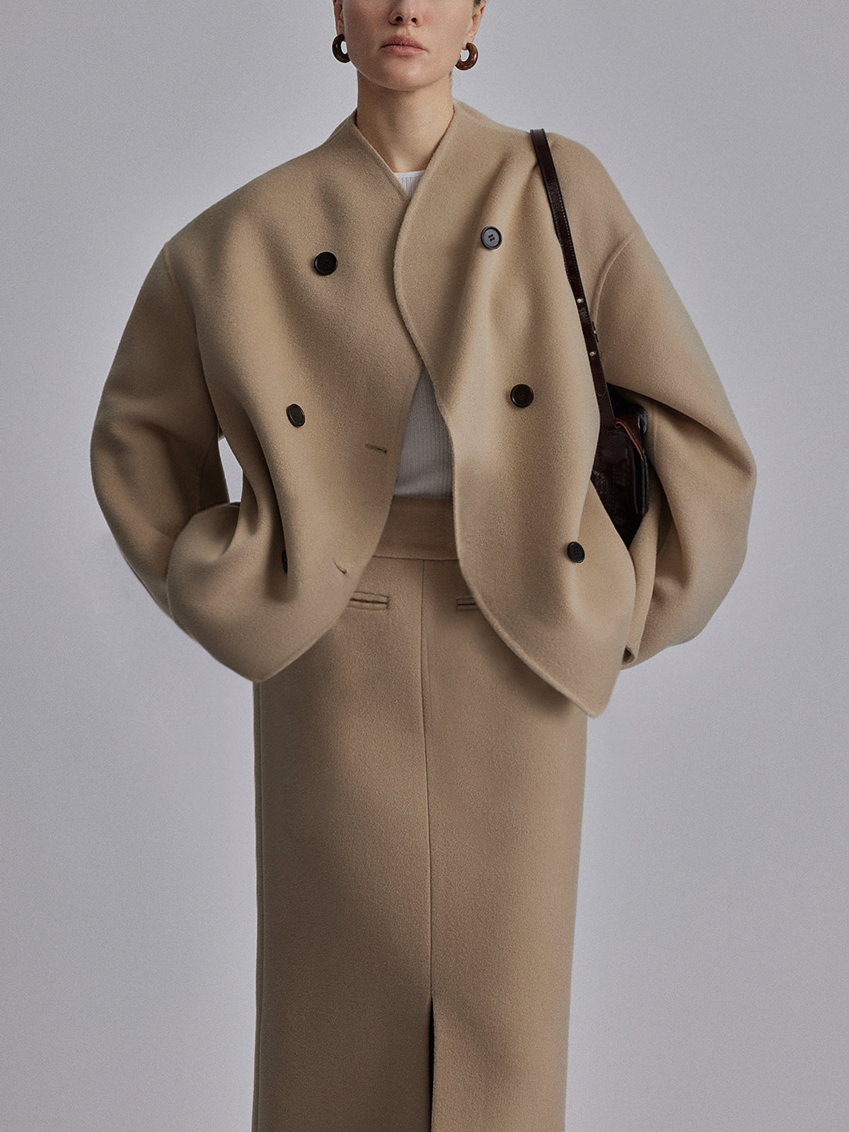 Chaqueta extragrande abotonada con mangas largas y corte holgado | Ideal para primavera y otoño
