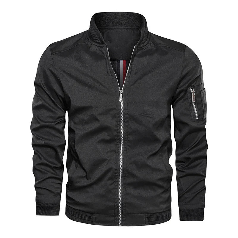 Chaqueta Bomber Ligera con Cremallera y Puños Elásticos para Hombre | Ideal para Primavera y Otoño