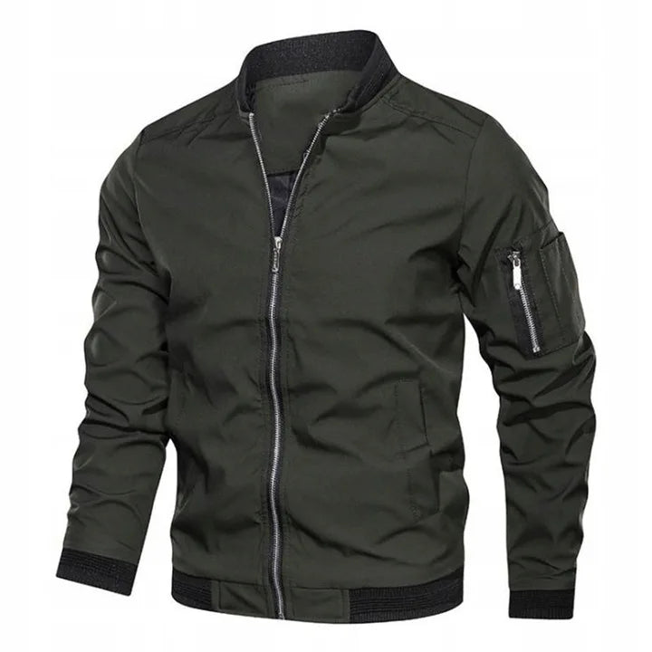 Chaqueta Bomber Ligera con Cremallera y Puños Elásticos para Hombre | Ideal para Primavera y Otoño
