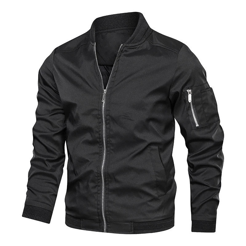 Chaqueta Bomber Ligera con Cremallera y Puños Elásticos para Hombre | Ideal para Primavera y Otoño