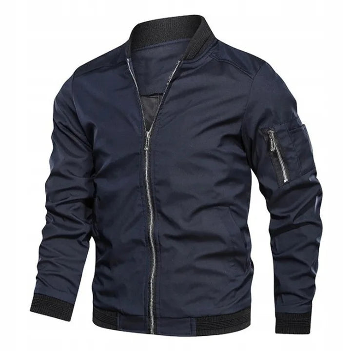 Chaqueta Bomber Ligera con Cremallera y Puños Elásticos para Hombre | Ideal para Primavera y Otoño