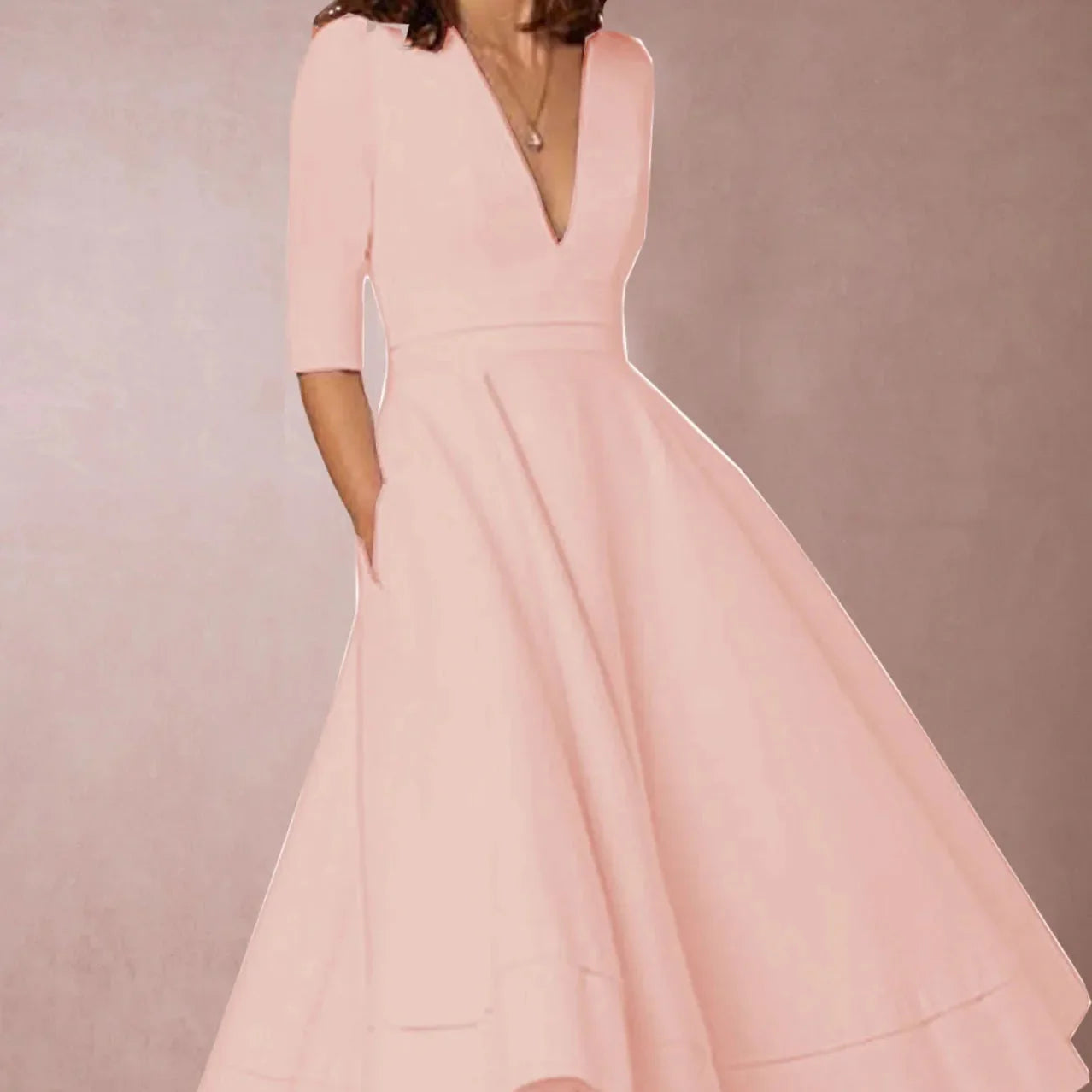 Vestido Vintage A-Line de los 60 con Falda Acampanada | Ideal para Primavera y Otoño