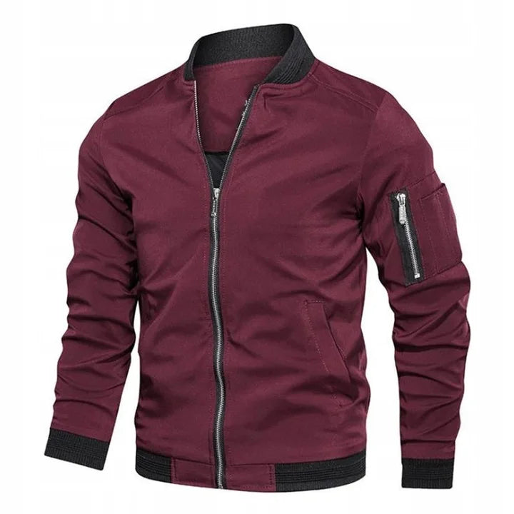 Chaqueta Bomber Ligera con Cremallera y Puños Elásticos para Hombre | Ideal para Primavera y Otoño