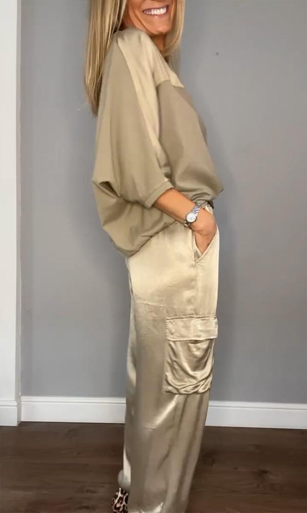 Conjunto de dos piezas elegante y versátil para verano y ocasiones casuales
