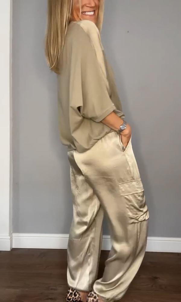 Conjunto de dos piezas elegante y versátil para verano y ocasiones casuales