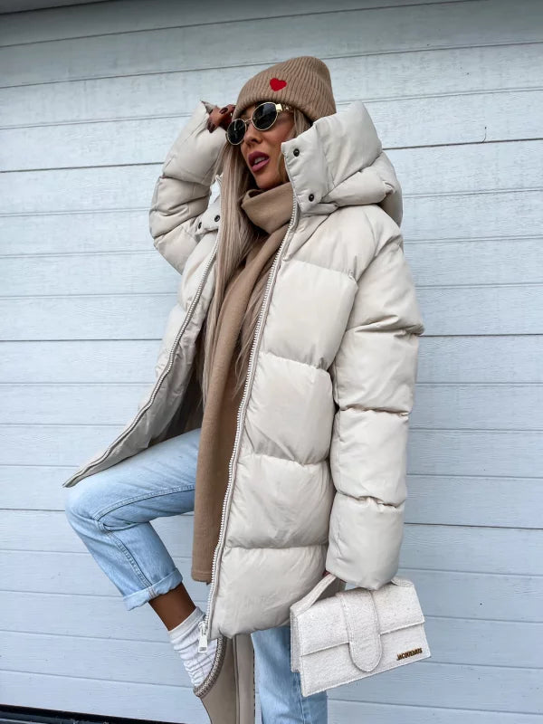 Abrigo acolchado impermeable con capucha y cierre completo I Ideal para el invierno