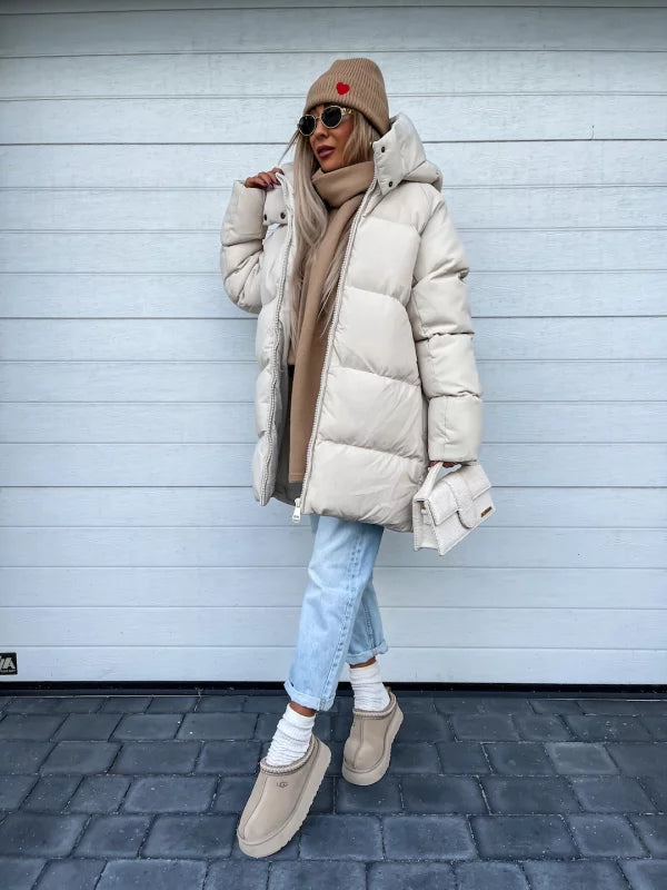 Abrigo acolchado impermeable con capucha y cierre completo I Ideal para el invierno