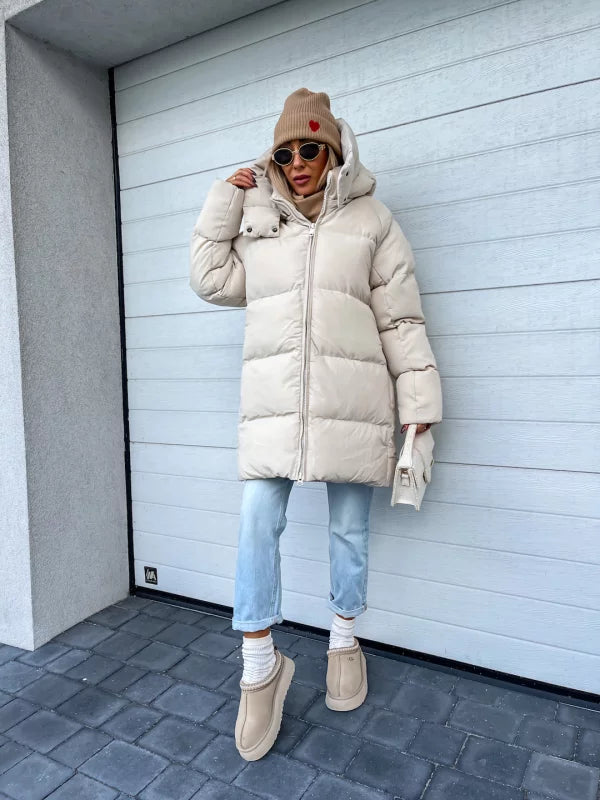 Abrigo acolchado impermeable con capucha y cierre completo I Ideal para el invierno