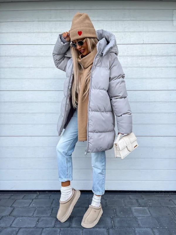 Abrigo acolchado impermeable con capucha y cierre completo I Ideal para el invierno