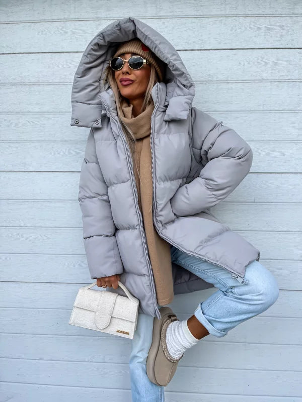 Abrigo acolchado impermeable con capucha y cierre completo I Ideal para el invierno