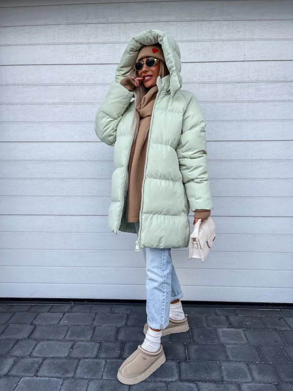 Abrigo acolchado impermeable con capucha y cierre completo I Ideal para el invierno