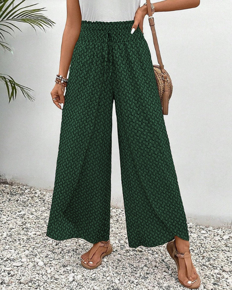 Pantalones de pierna ancha con diseño fluido de tiro alto | Ideal para primavera y otoño