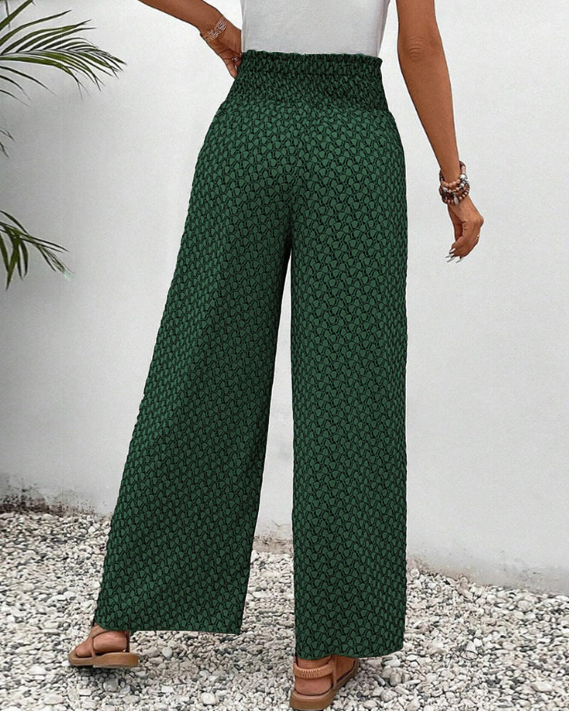 Pantalones de pierna ancha con diseño fluido de tiro alto | Ideal para primavera y otoño