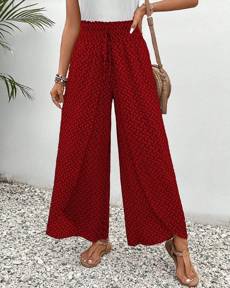 Pantalones de pierna ancha con diseño fluido de tiro alto | Ideal para primavera y otoño