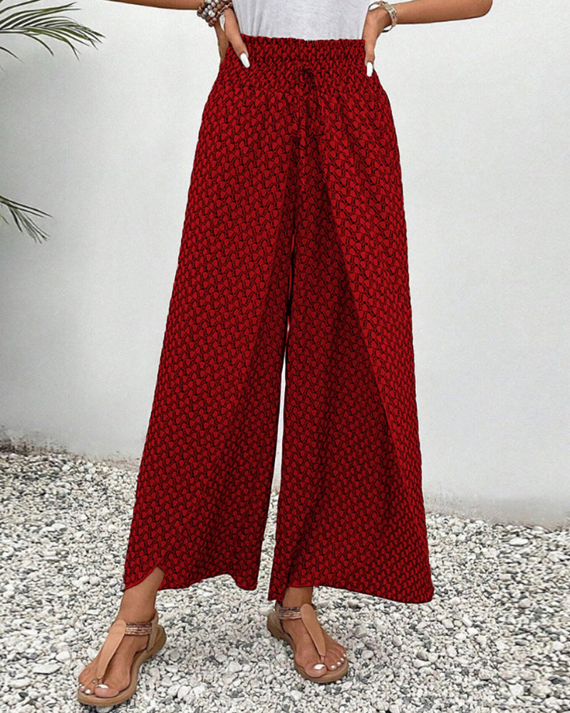 Pantalones de pierna ancha con diseño fluido de tiro alto | Ideal para primavera y otoño