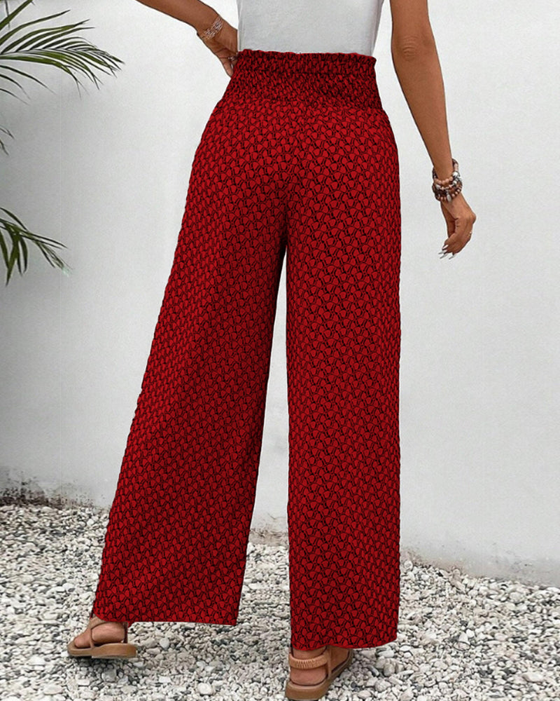 Pantalones de pierna ancha con diseño fluido de tiro alto | Ideal para primavera y otoño