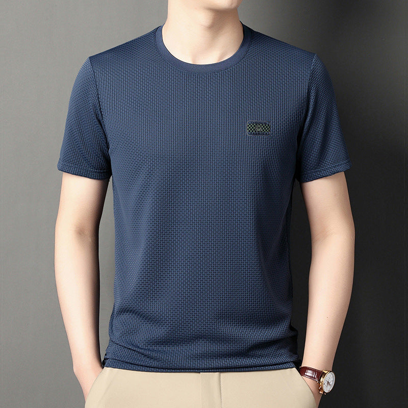 Camiseta de Hombre con Jacquard de Manga Corta | Ideal para Verano