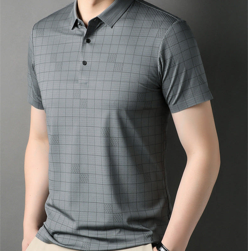 Camiseta de Hombre de Manga Corta de Seda de Hielo Fina | Ideal para Verano