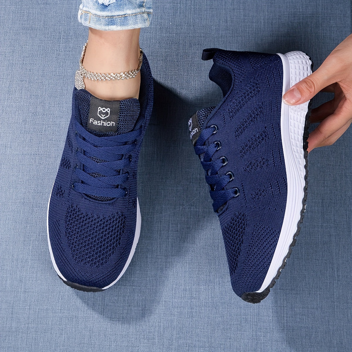 Zapatillas ligeras transpirables de punto con suela acolchada | Ideal para primavera y verano