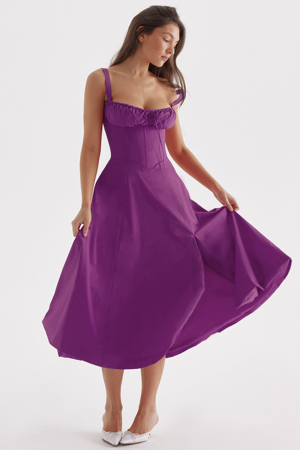 Vestido De Mujer Con Estampado Floral Y Tirantes Ajustables | Ideal Para Verano