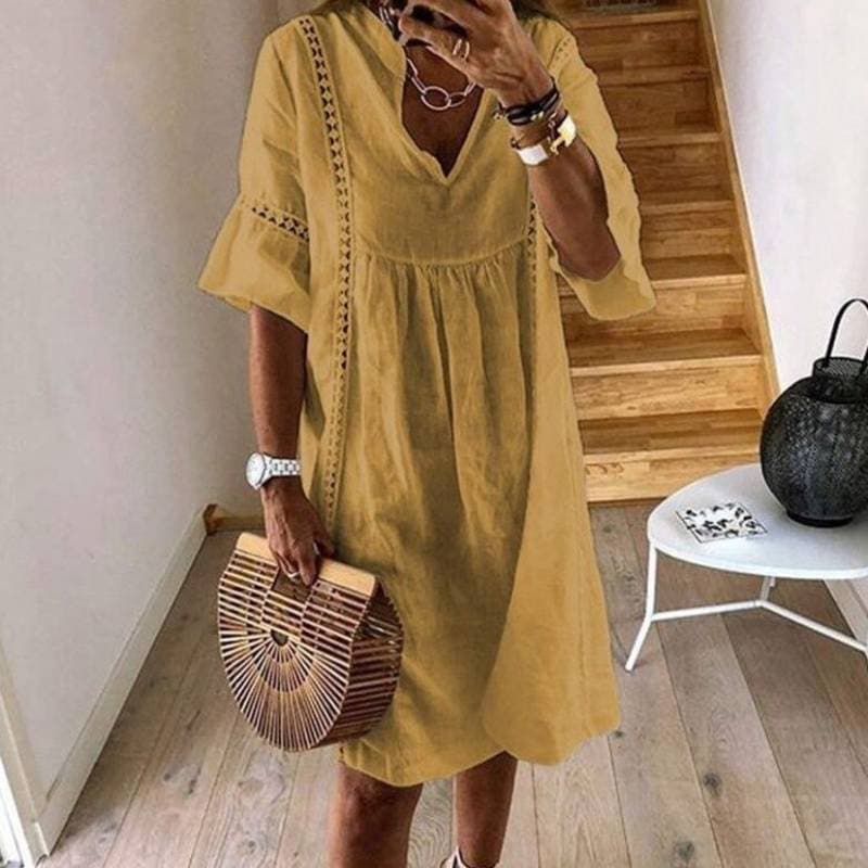 Vestido Boho Fluido con Detalles de Encaje | Ideal para Verano