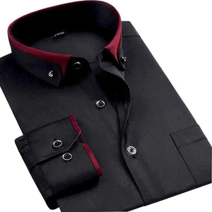 Camisa de Hombre de Manga Larga con Botones y Cuello Clásico | Ideal para Primavera y Otoño