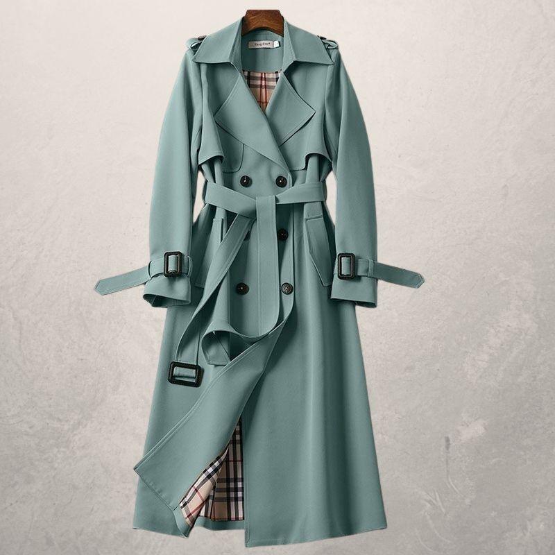 Abrigo Trench de Largo Medio con Cinturón para Mujer | Ideal para Otoño