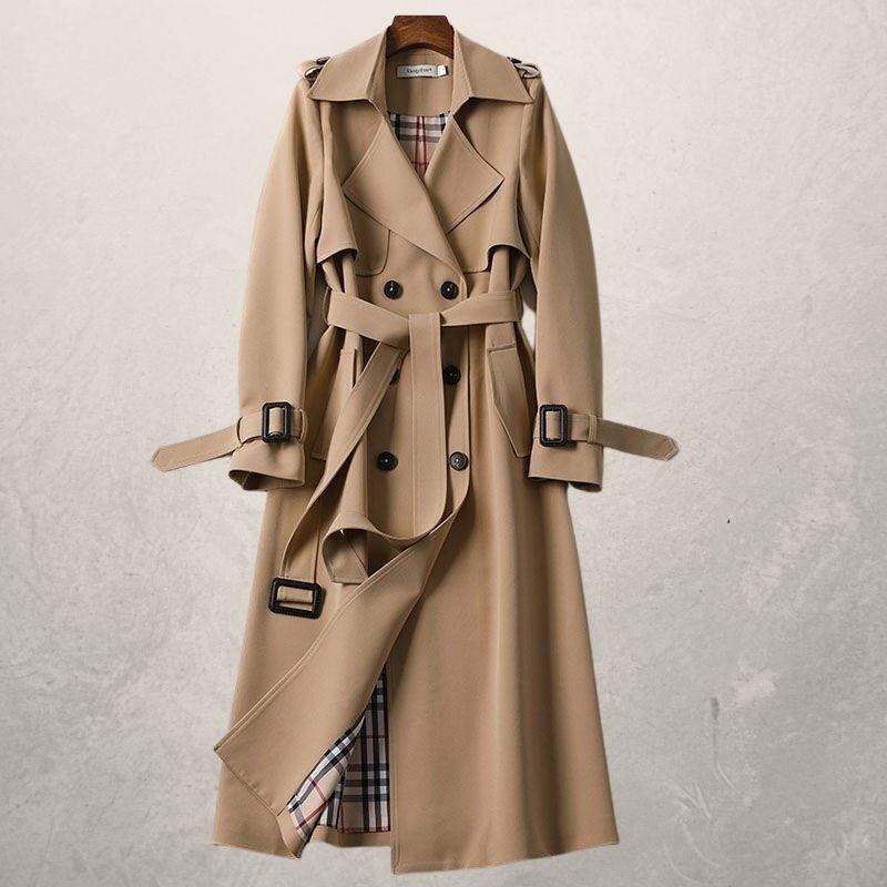 Abrigo Trench de Largo Medio con Cinturón para Mujer | Ideal para Otoño