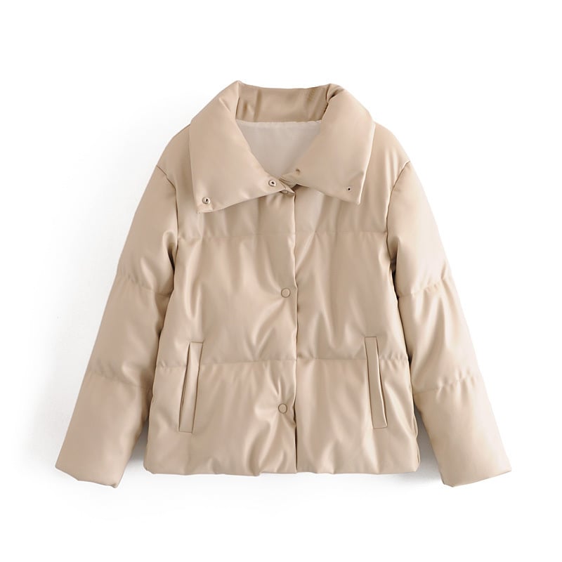 Chaqueta Marrón de Cuero Sintético con Mangas Largas | Ideal para Otoño e Invierno