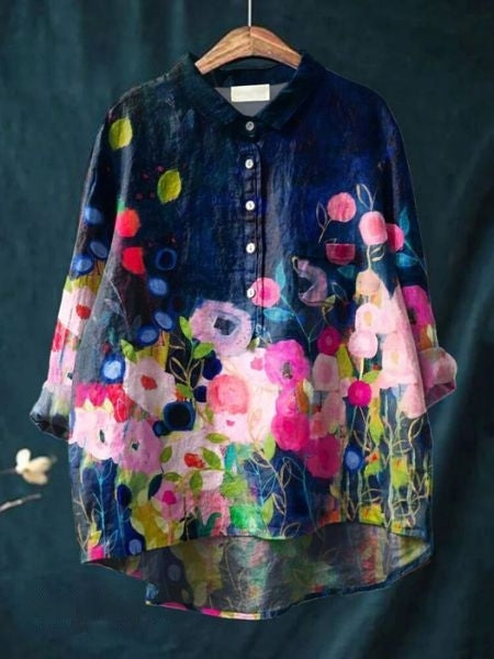 Blusa de estampado floral con tela ligera | Ideal para primavera y verano