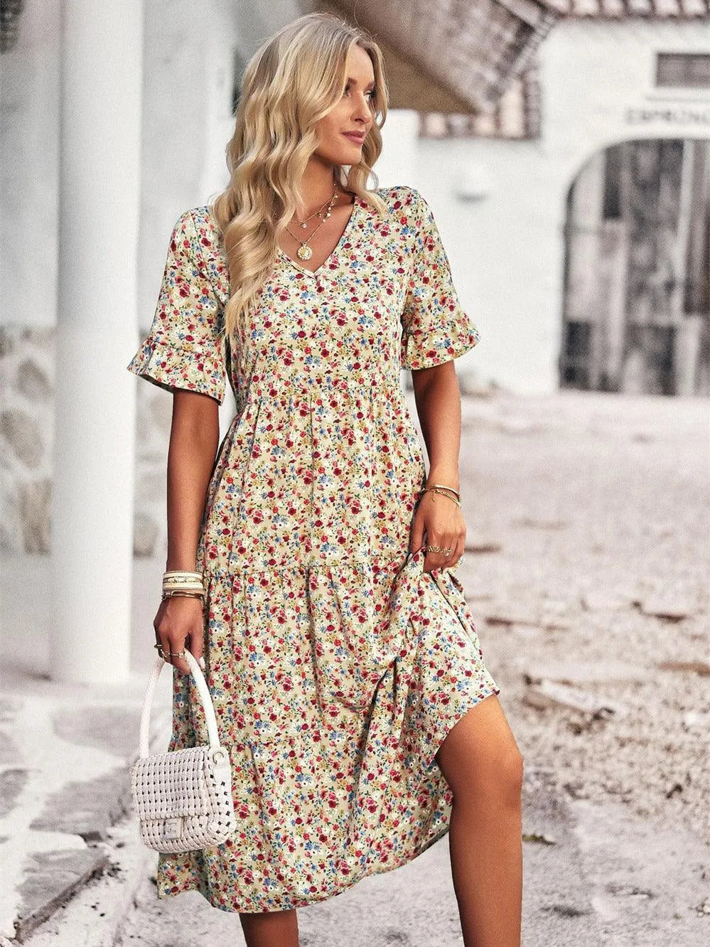 Vestido De Verano De Manga Corta Con Ajuste Cómodo | Ideal Para Primavera Y Verano