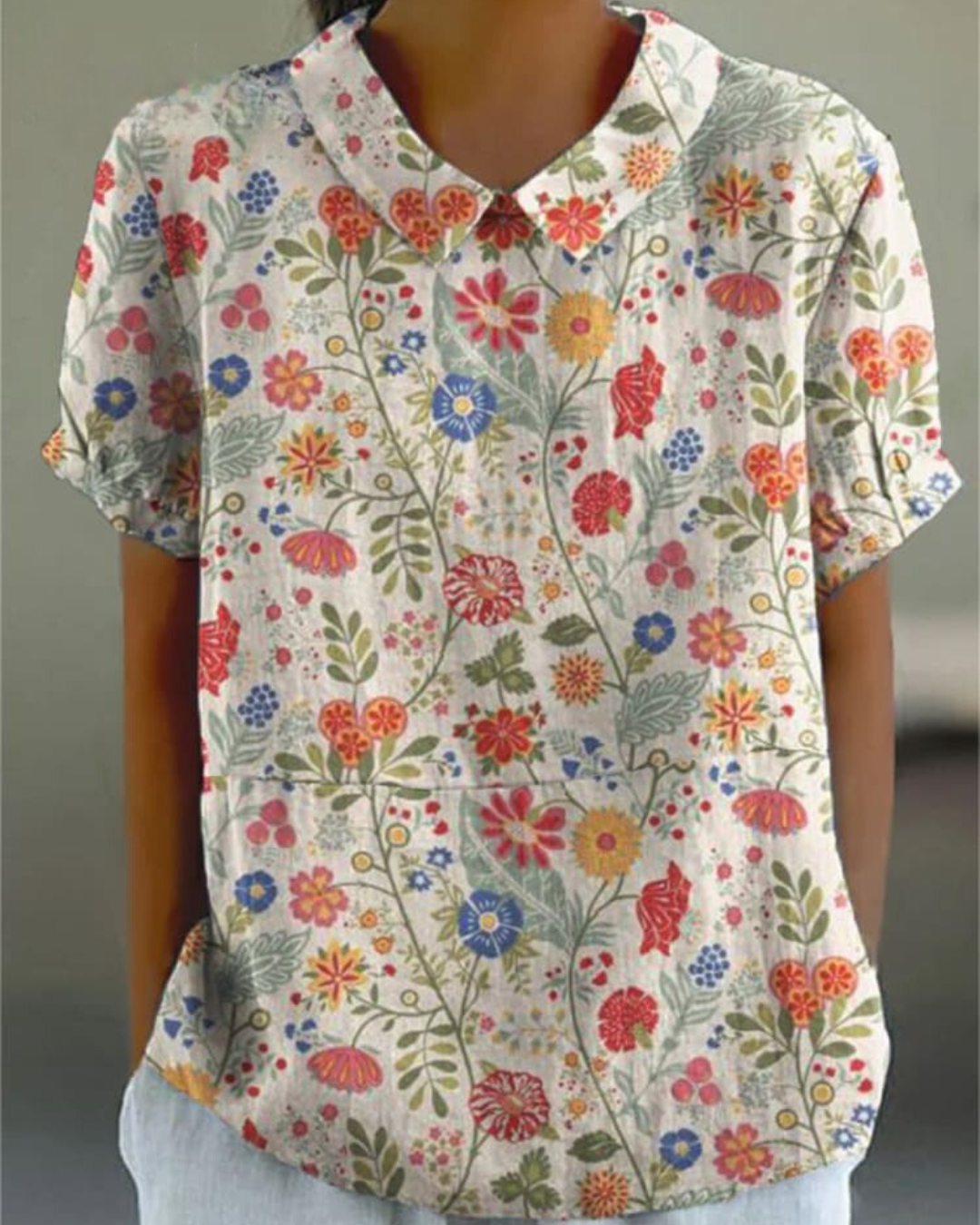 Blusa con estampado floral y mangas largas | Ideal para primavera y otoño