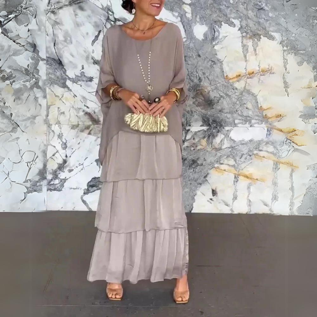 Vestido Largo de Gasa con Corte Elegante | Ideal para Primavera y Verano