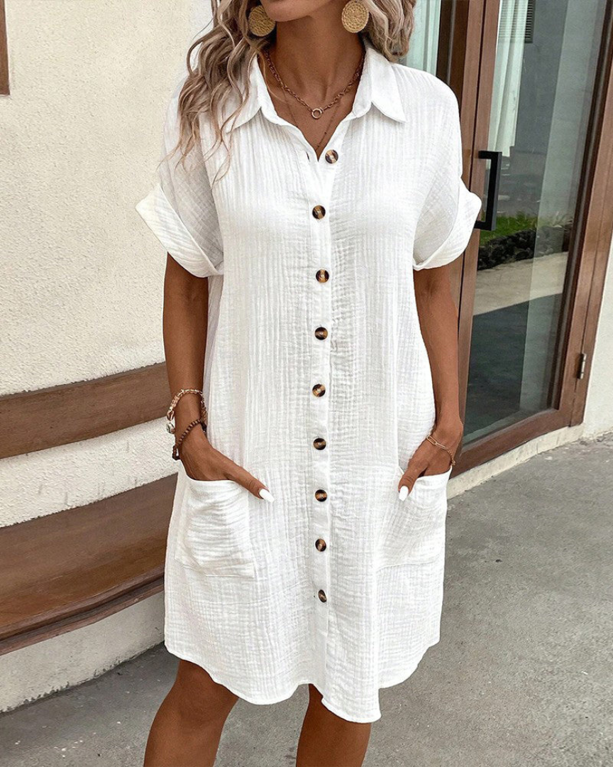 Vestido Camisero De Mujer Con Botones Y Manga Larga | Ideal Para Primavera Y Otoño