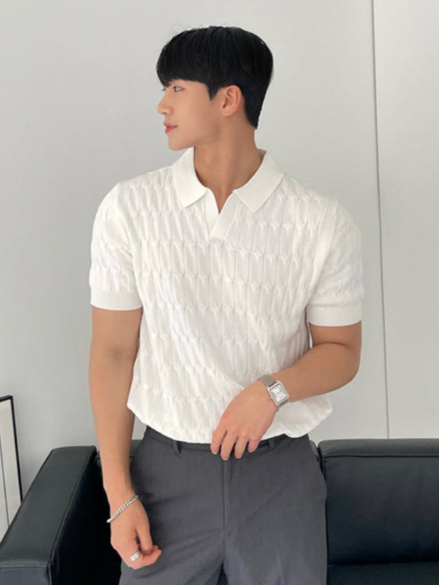 Camiseta tipo Polo de Manga Corta con Detalle de Cremallera Ideal para Verano