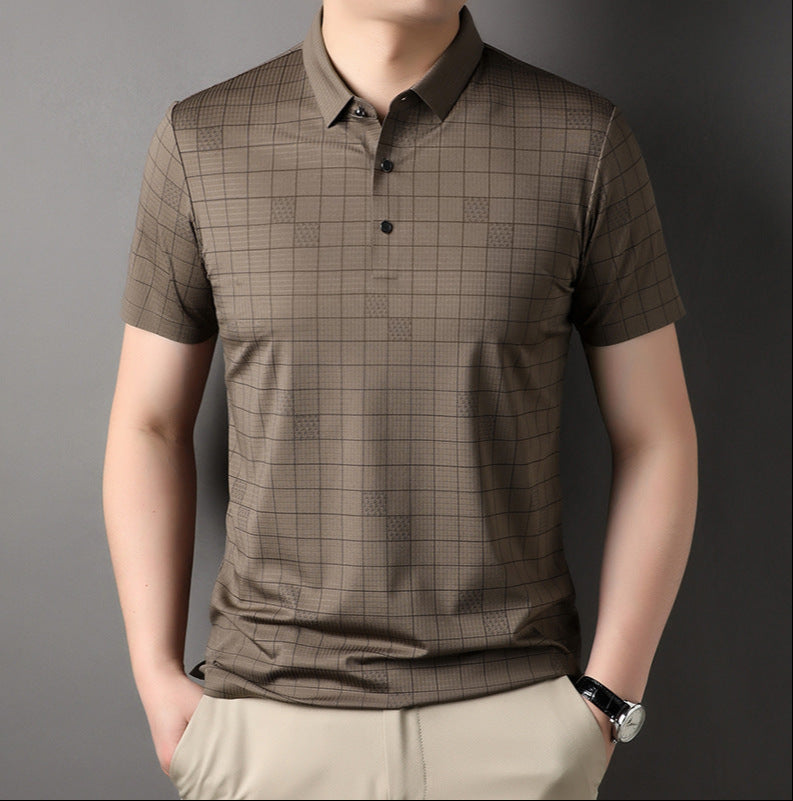 Camiseta de Hombre de Manga Corta de Seda de Hielo Fina | Ideal para Verano