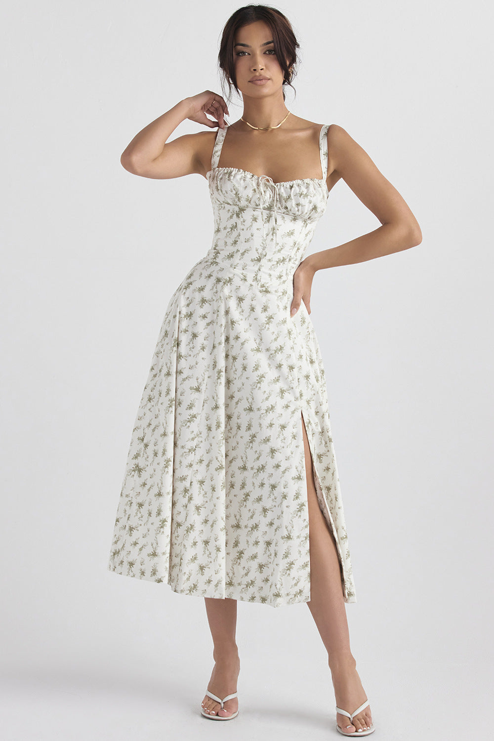 Vestido De Mujer Con Estampado Floral Y Tirantes Ajustables | Ideal Para Verano