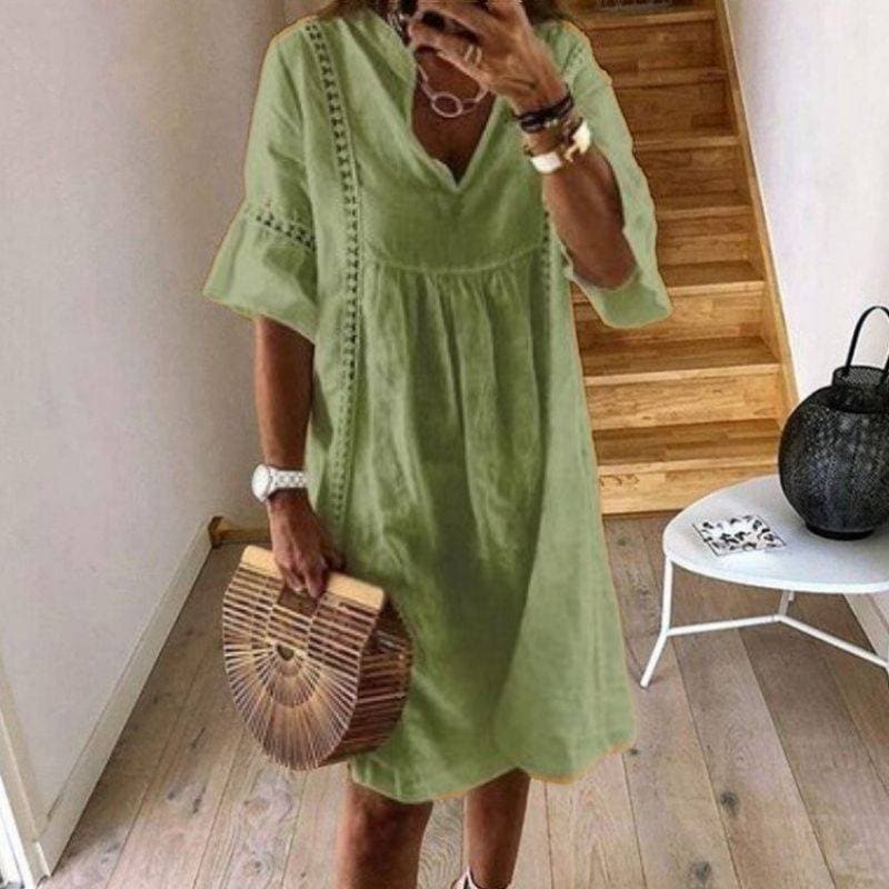 Vestido Boho Fluido con Detalles de Encaje | Ideal para Verano