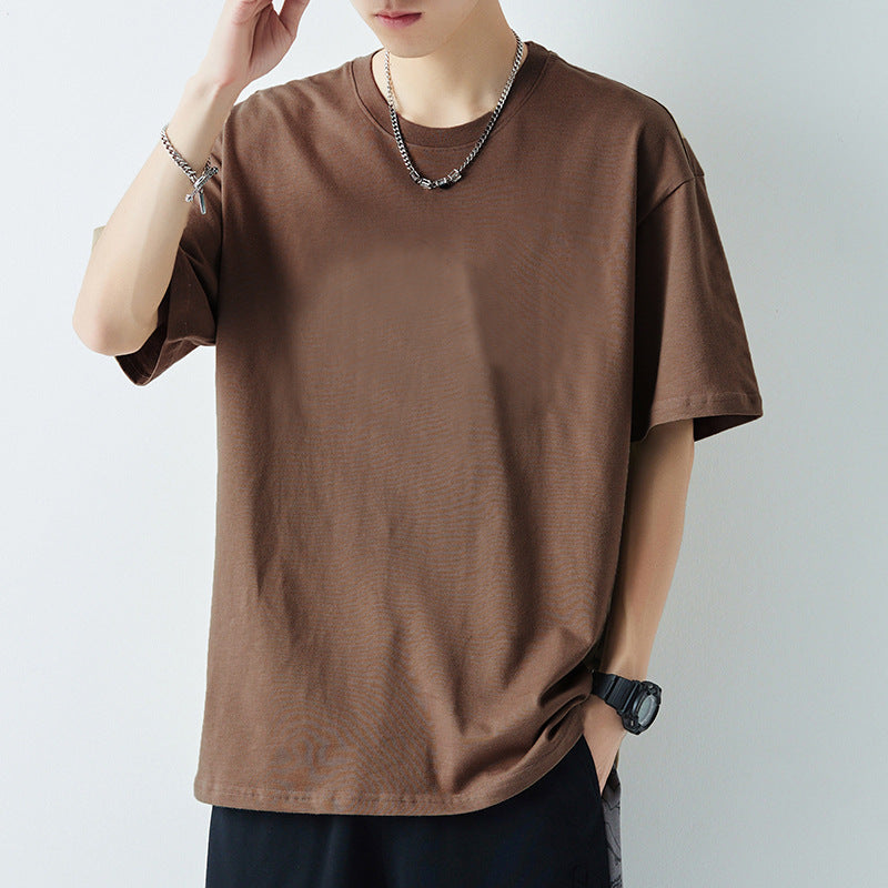Camiseta de Algodón de Manga Corta de Peso Pesado Ideal para Verano
